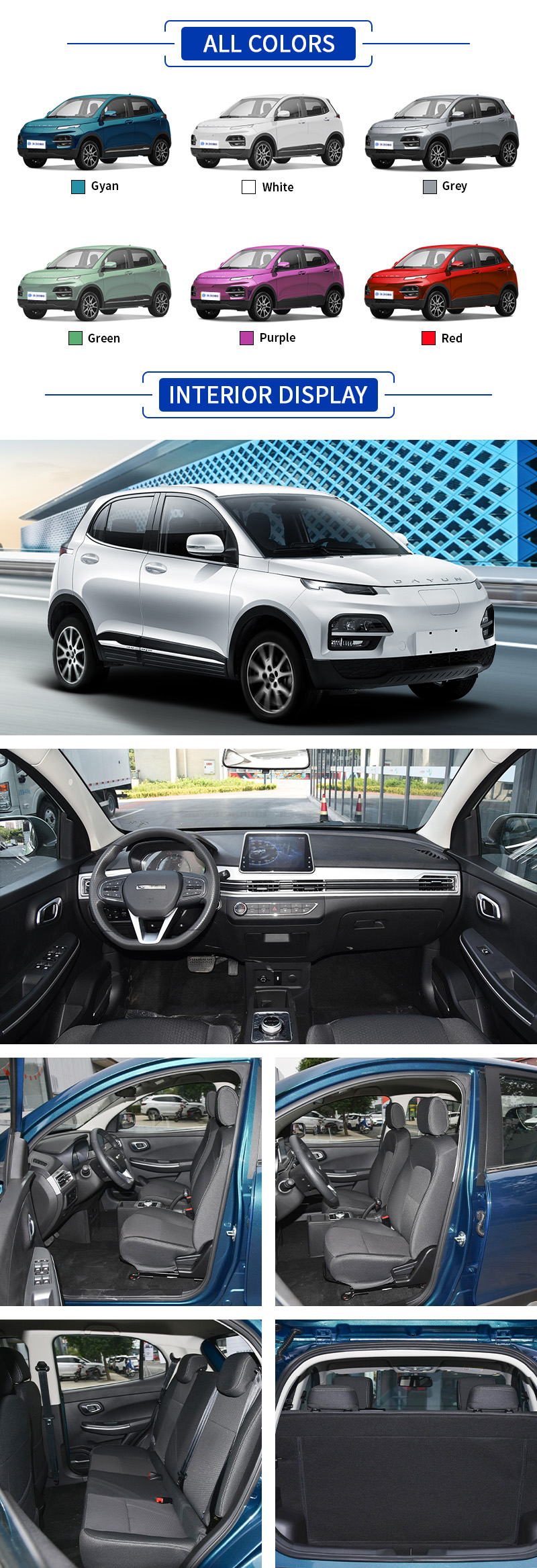 DaYun Yuehu All Colors,DaYun Yuehu All Interior Display